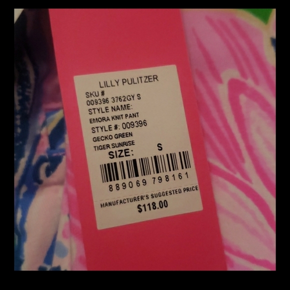 Lilly Pulitzer Cropped Pants Emora Knit Small NEW 4 6 Summer Tiger Sunrise - Picture 4 of 6
